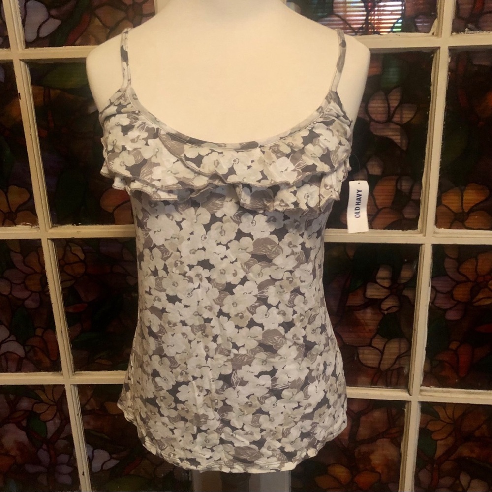 Old Navy NWT Gray Floral Tank. XS